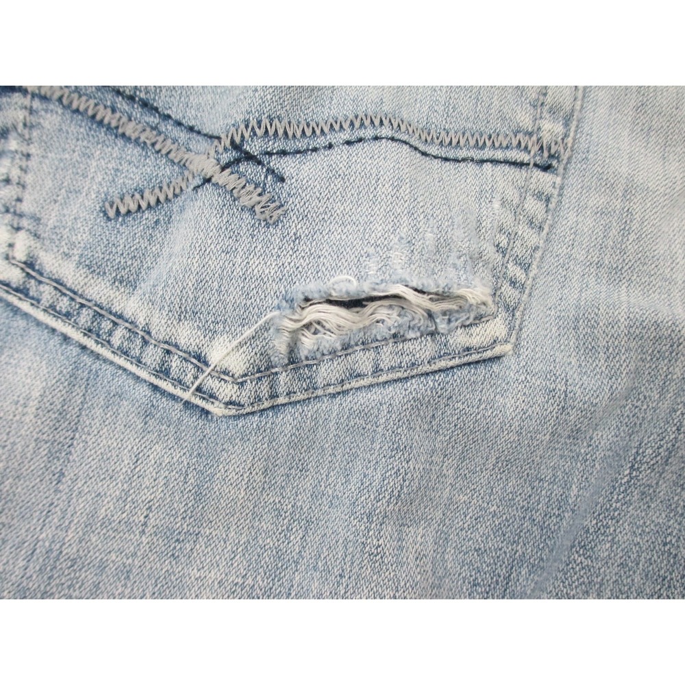 BKE Marshall Pants Mens 36 Blue Denim Jeans Straight Distressed Whiskered 36X36* - Picture 9 of 16